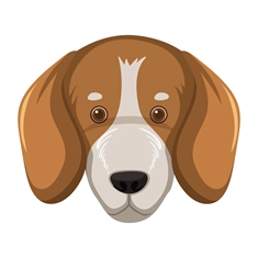 Dog Lovers Theme Brittany Dog Face Transparent Sticker